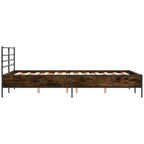 Bettgestell Räuchereiche 120x190 cm Holzwerkstoff und Metall
