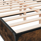 Bettgestell Räuchereiche 120x190 cm Holzwerkstoff und Metall