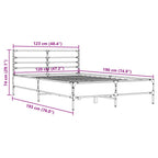 Bettgestell Räuchereiche 120x190 cm Holzwerkstoff und Metall