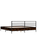 Bettgestell Braun Eichen-Optik 140x190 cm Holzwerkstoff Metall