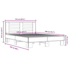 Bettgestell Grau Sonoma 120x200 cm Holzwerkstoff und Metall