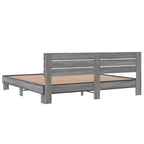 Bettgestell Grau Sonoma 200x200 cm Holzwerkstoff und Metall