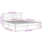 Bettgestell Sonoma-Eiche 150x200 cm Holzwerkstoff und Metall