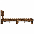 Bettgestell Räuchereiche 140x190 cm Holzwerkstoff und Metall