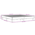 Bettgestell Sonoma-Eiche 200x200 cm Holzwerkstoff und Metall