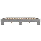 Bettgestell Grau Sonoma 200x200 cm Holzwerkstoff und Metall