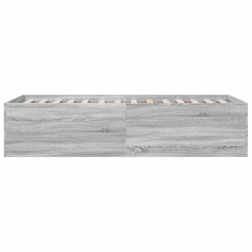 Bettgestell Grau Sonoma 75x190 cm Holzwerkstoff