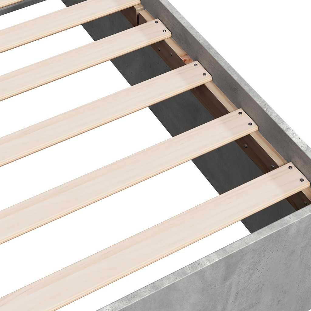 Bettgestell Betongrau 150x200 cm Holzwerkstoff