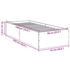 Bettgestell Schwarz 90x190 cm Holzwerkstoff