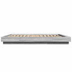 Bettgestell mit LED Grau Sonoma 160x200 cm Holzwerkstoff