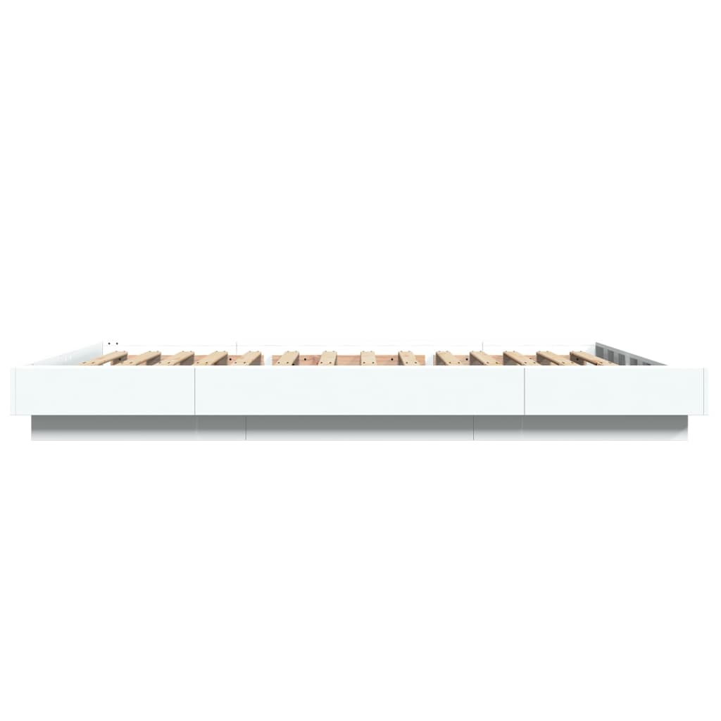 Bettgestell mit LED Weiß 120x200 cm Holzwerkstoff