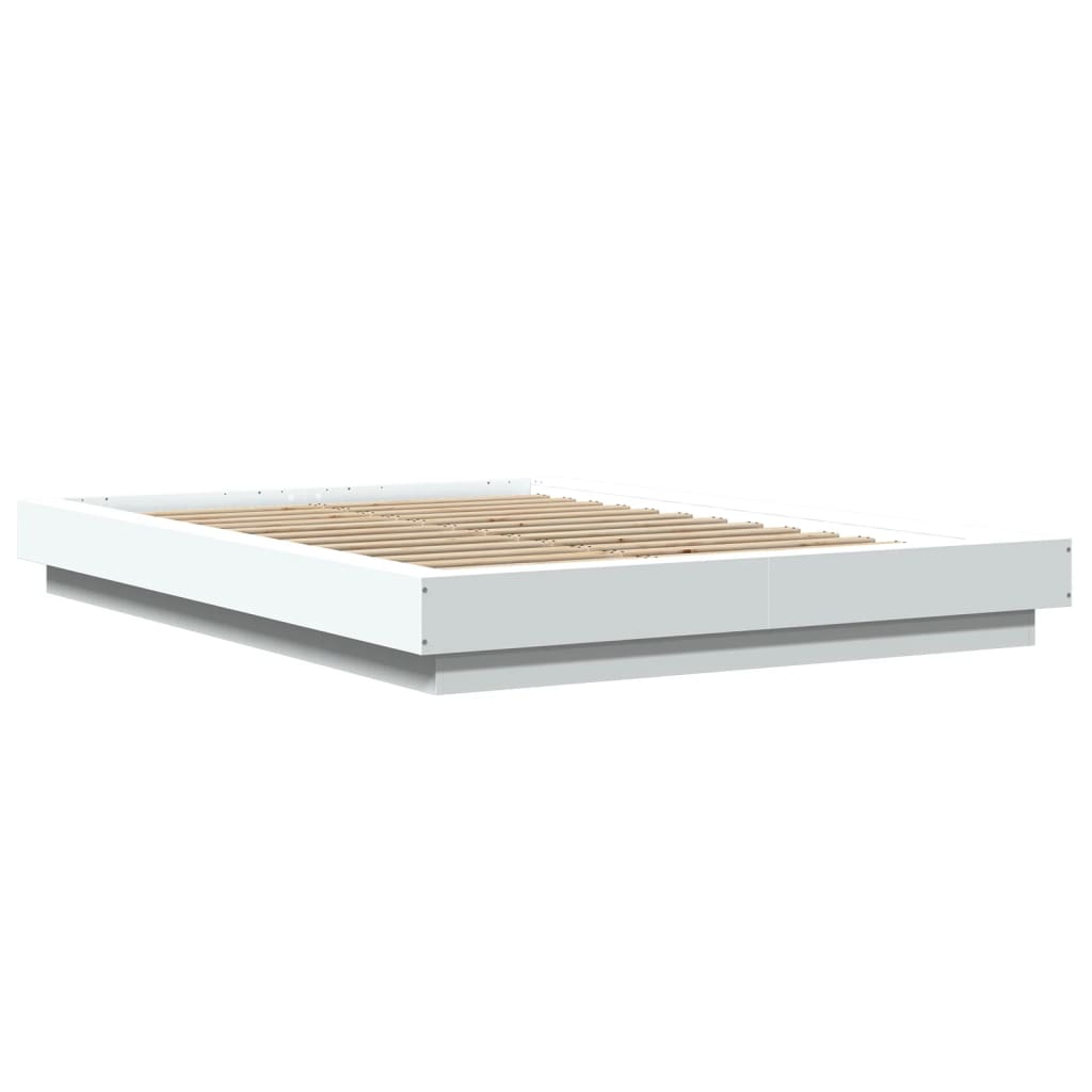 Bettgestell mit LED Weiß 140x190 cm Holzwerkstoff