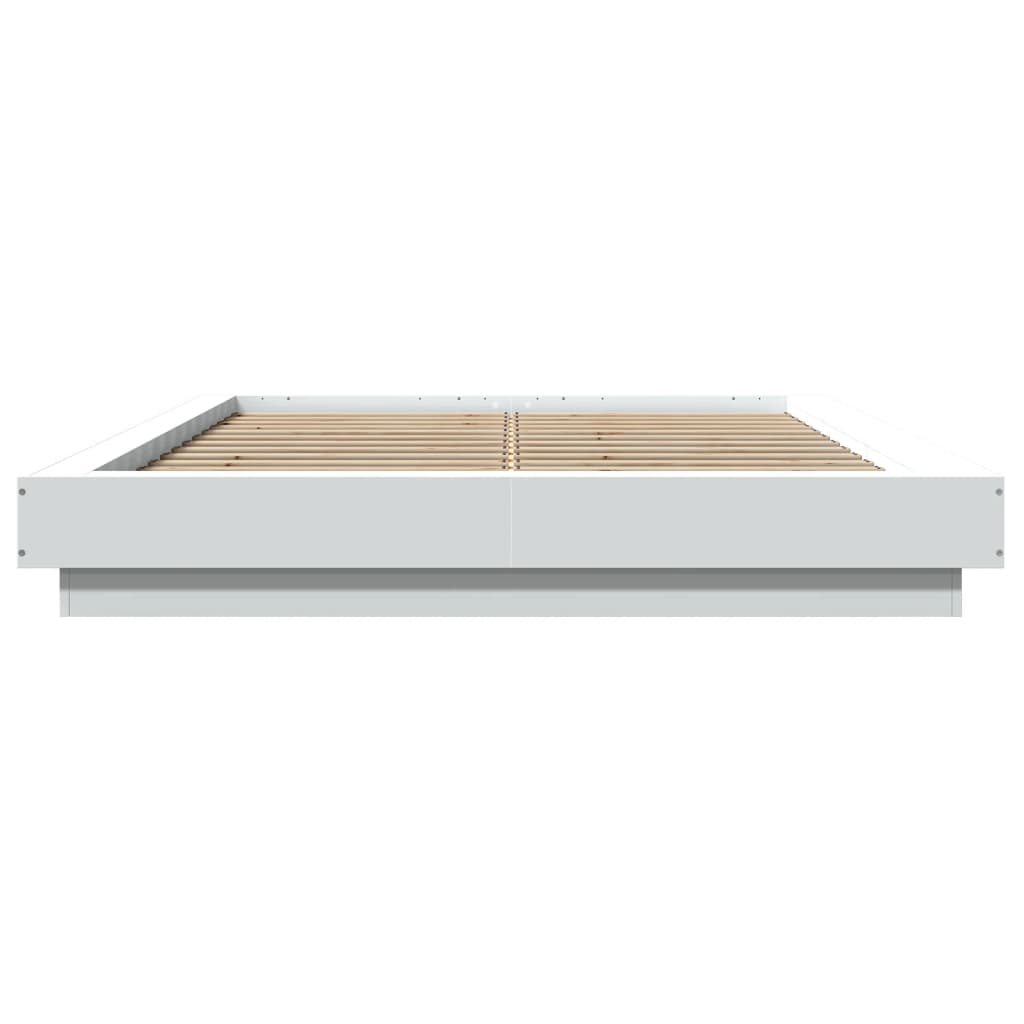 Bettgestell mit LED Weiß 140x190 cm Holzwerkstoff