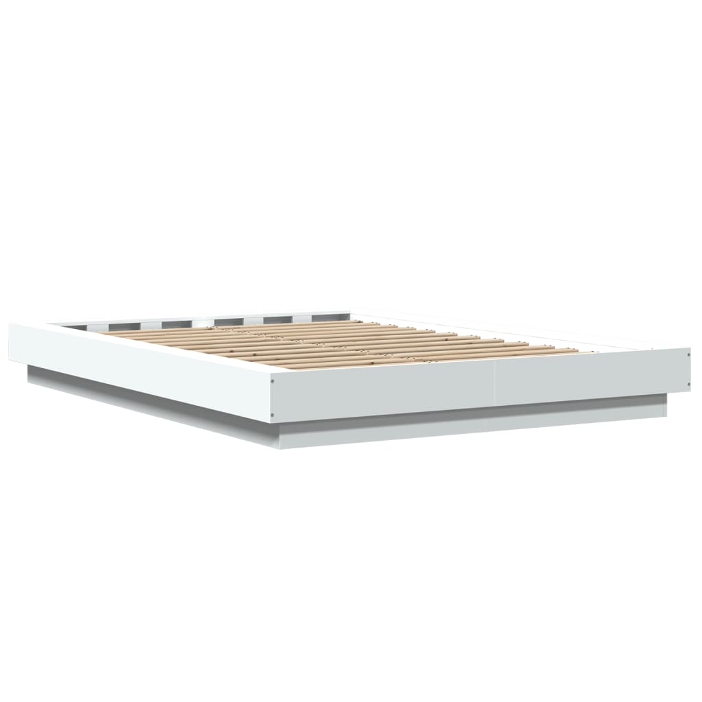 Bettgestell mit LED Weiß 140x190 cm Holzwerkstoff