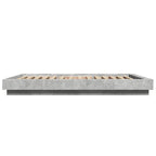 Bettgestell mit LED Betongrau 120x190 cm Holzwerkstoff
