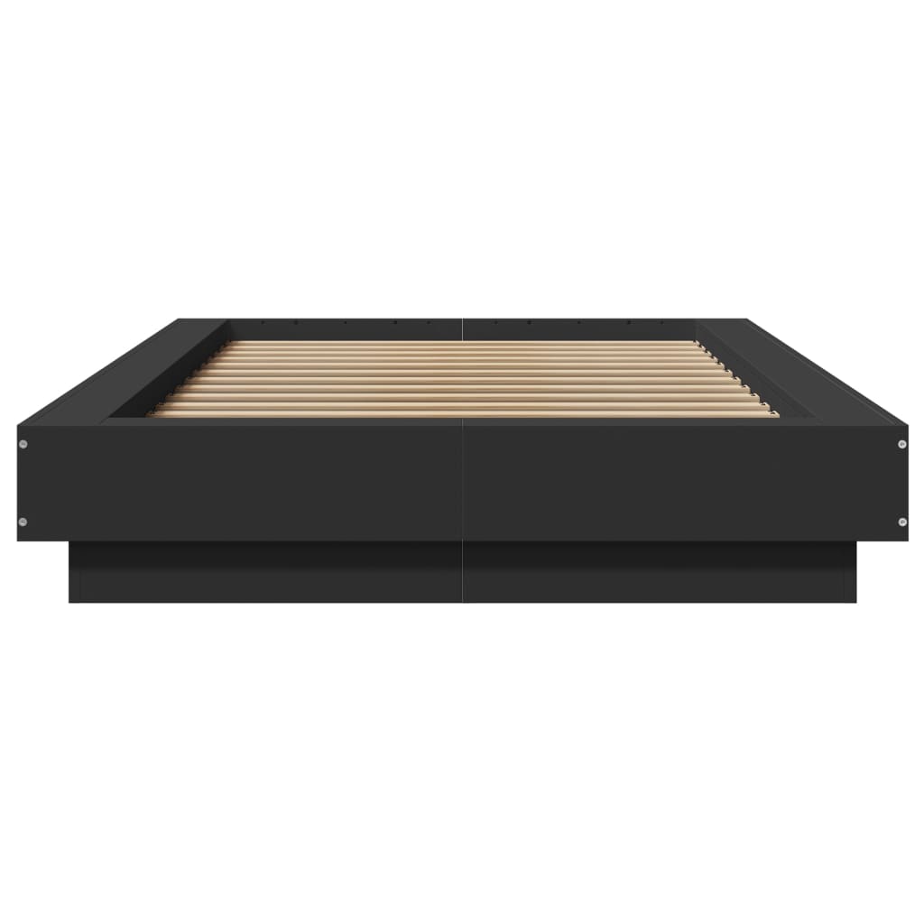 Bettgestell mit LED Schwarz 90x190 cm Holzwerkstoff