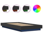 Bettgestell mit LED Schwarz 90x190 cm Holzwerkstoff