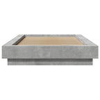 Bettgestell mit LED Betongrau 90x190 cm Holzwerkstoff