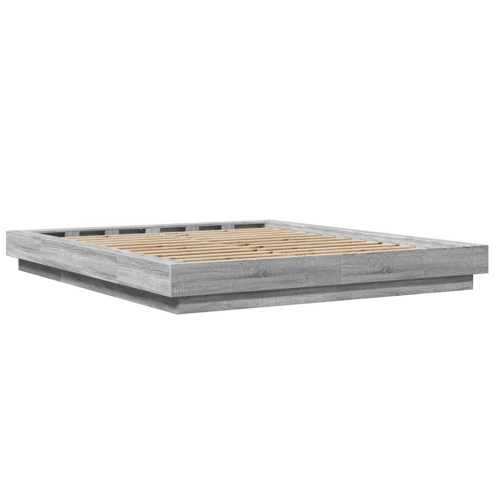 Bettgestell Grau Sonoma 150x200 cm Holzwerkstoff