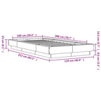 Bettgestell Grau Sonoma 100x200 cm Holzwerkstoff