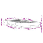 Bettgestell Schwarz 90x200 cm Holzwerkstoff
