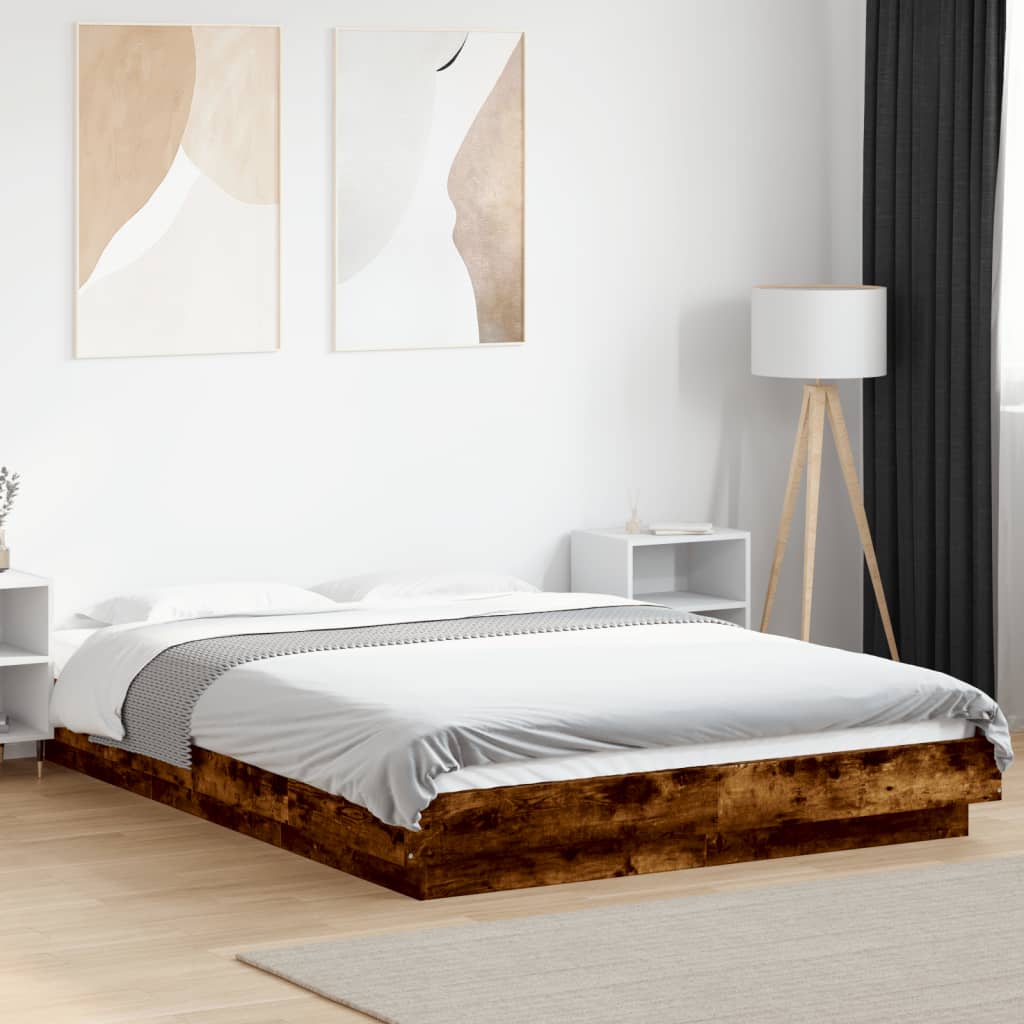 Bettgestell Räuchereiche 140x190 cm Holzwerkstoff