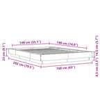 Bettgestell Grau Sonoma 140x190 cm Holzwerkstoff