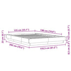 Bettgestell Grau Sonoma 135x190 cm Holzwerkstoff