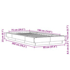 Bettgestell Grau Sonoma 75x190 cm Holzwerkstoff