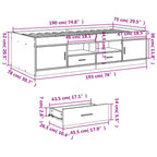 Tagesbett mit Schubladen ohne Matratze Grau Sonoma 75x190 cm