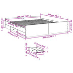 Bettgestell mit Schubladen Sonoma-Eiche 200x200cm Holzwerkstoff