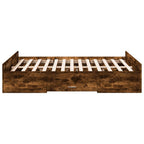 Bettgestell mit Schubladen Räuchereiche 140x190cm Holzwerkstoff