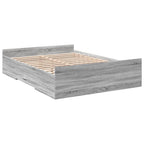 Bettgestell mit Schubladen Grau Sonoma 135x190 cm Holzwerkstoff