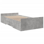 Bettgestell mit Schubladen Betongrau 75x190 cm Holzwerkstoff