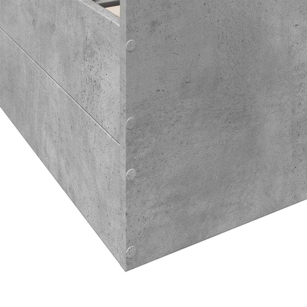 Bettgestell mit Schubladen Betongrau 75x190 cm Holzwerkstoff
