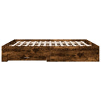 Bettgestell mit Schubladen Räuchereiche 200x200cm Holzwerkstoff