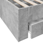 Bettgestell mit Schubladen Betongrau 140x200 cm Holzwerkstoff