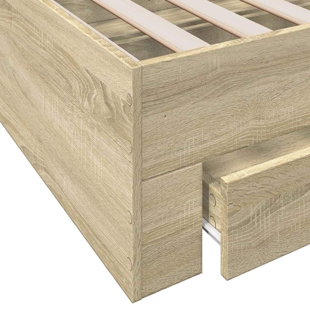 Bettgestell mit Schubladen Sonoma-Eiche 140x190cm Holzwerkstoff