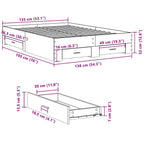 Bettgestell mit Schubladen Sonoma-Eiche 135x190cm Holzwerkstoff