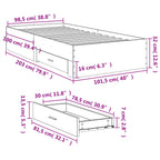Bettgestell mit Schubladen Grau Sonoma 100x200 cm Holzwerkstoff