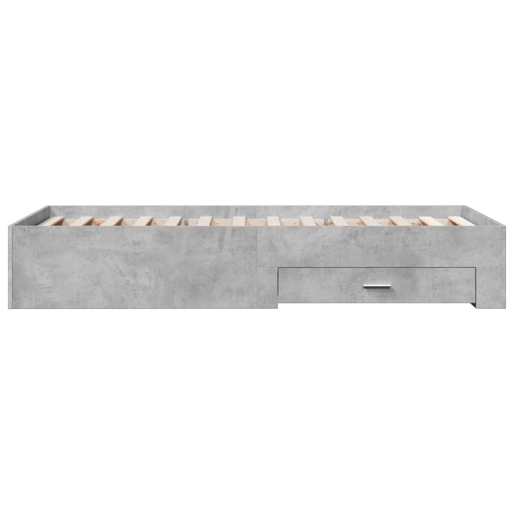 Bettgestell mit Schubladen Betongrau 90x190 cm Holzwerkstoff