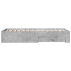 Bettgestell mit Schubladen Betongrau 75x190 cm Holzwerkstoff