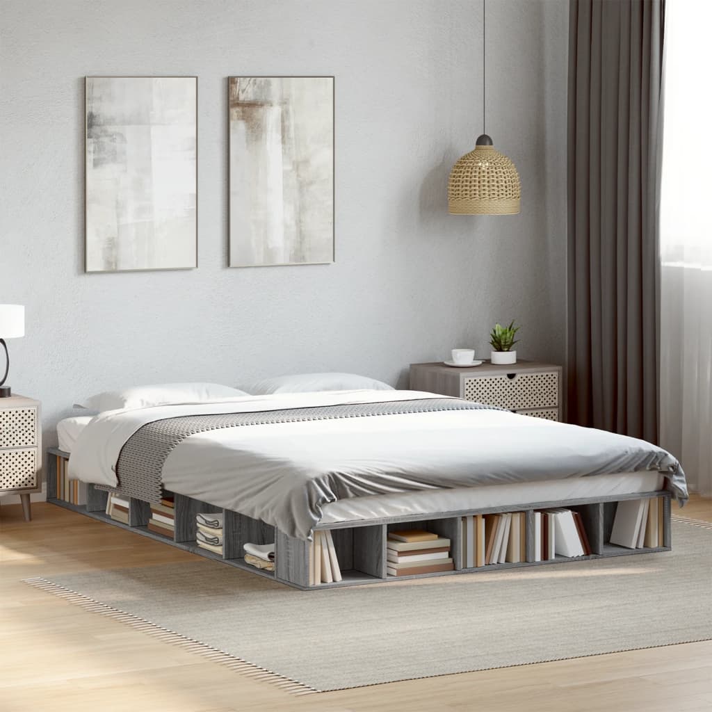 Bettgestell Grau Sonoma 140x200 cm Holzwerkstoff