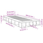 Bettgestell Schwarz 75x190 cm Holzwerkstoff