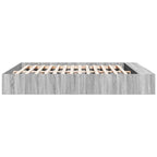 Bettgestell Grau Sonoma 200x200 cm Holzwerkstoff