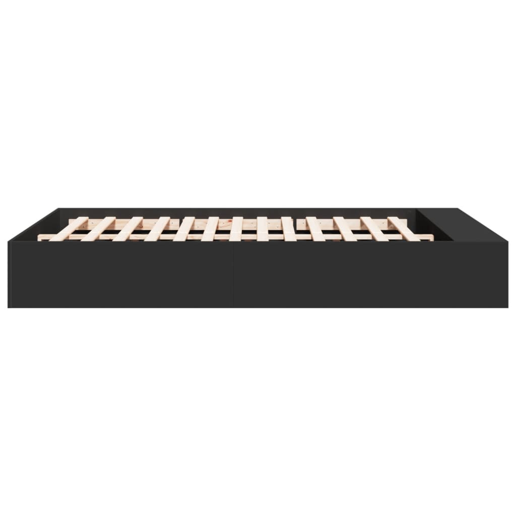 Bettgestell Schwarz 150x200 cm Holzwerkstoff