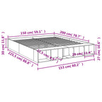 Bettgestell Schwarz 150x200 cm Holzwerkstoff