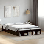 Bettgestell Schwarz 150x200 cm Holzwerkstoff
