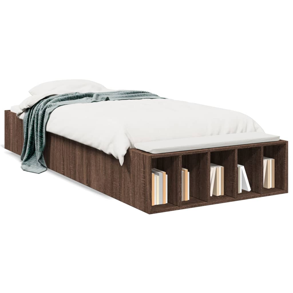 Bettgestell Braun Eichen-Optik 100x200 cm Holzwerkstoff