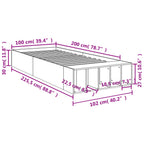 Bettgestell Braun Eichen-Optik 100x200 cm Holzwerkstoff